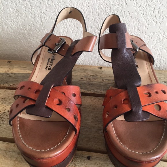 Laura Bellariva Orange Platform Sandals - Picture 6 of 8